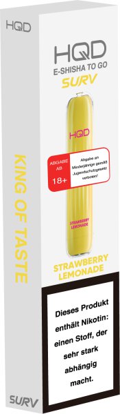 HQD Wave E-Zigarette - 600 Strawberry Lemonade 18mg