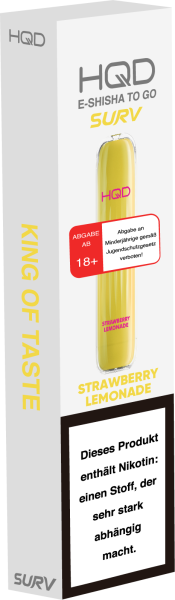 HQD Wave E-Zigarette - 600 Strawberry Lemonade 18mg