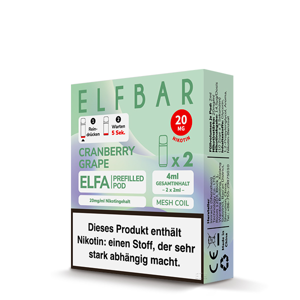 Elf Bar Elfa Pod 20mg - Cranberry Grape (2 Stück Pro Packung)