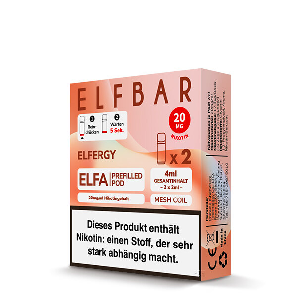Elf Bar Elfa Pod 20mg - Elfergy (2 Stück Pro Packung)