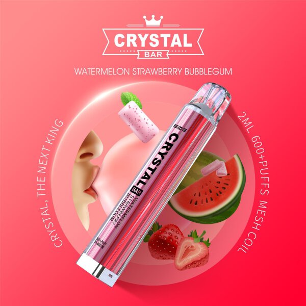 SKE Crystal Bar 600 - 2mg Watermelon Strawberry Bubblegum