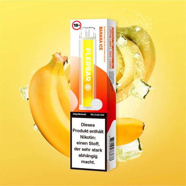 Flerbar M E-Shisha 600 - 20mg/ml - Banana Ice
