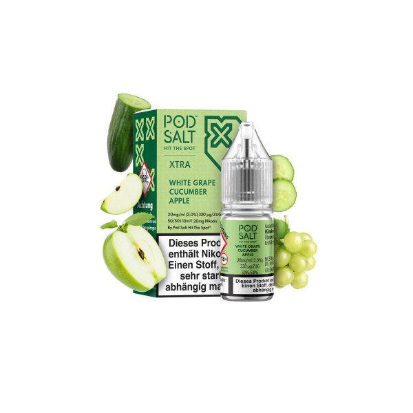 Pod Salt Xtra - White Grape Cucumber Apple - Nic Salt 20 mg/ml