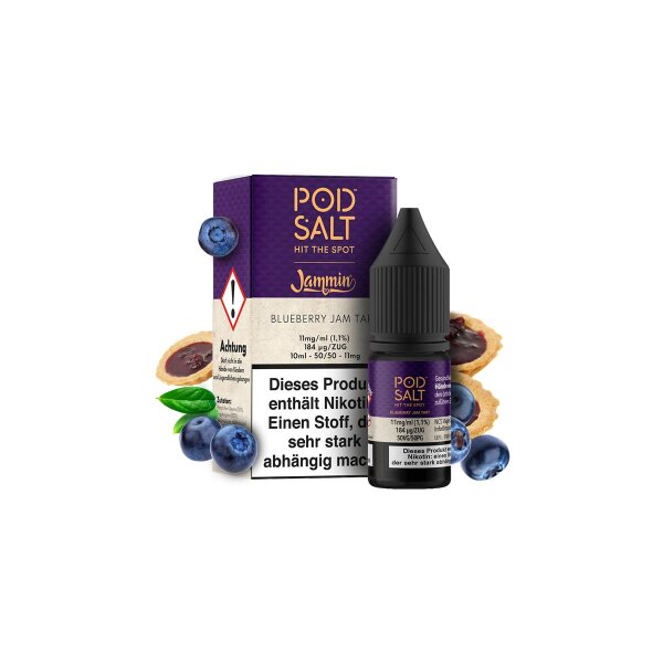 Pod Salt Fusion - Blueberry Jam Tart Nikotinsalz Liquid 10ml - 11mg/ml