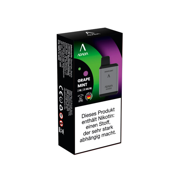 Adalya AD800 Einweg Vape - Grape Mint 20mg