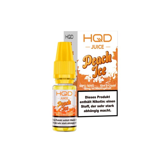 HQD Juice Liquid 10ml - Peach Ice 18mg/ml