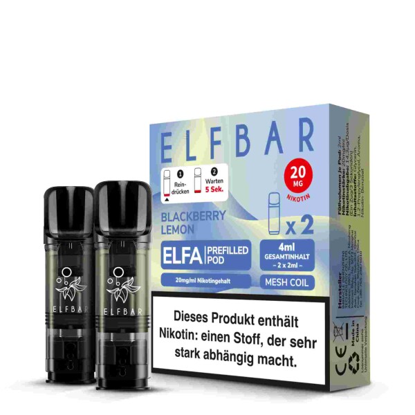 Elf Bar Elfa Pod 20mg - Blackberry Lemon (2 Stück Pro Packung)