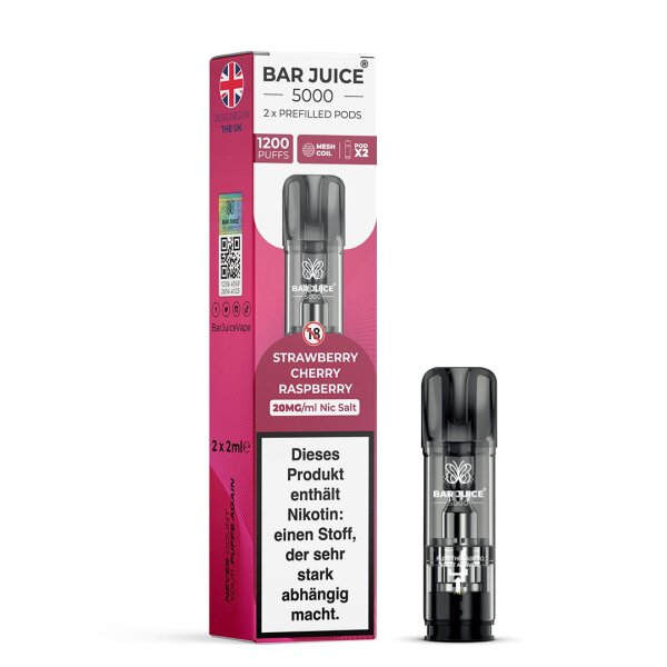 Bar Juice Pods Strawberry Cherry Raspberry 20mg (2er Pack)