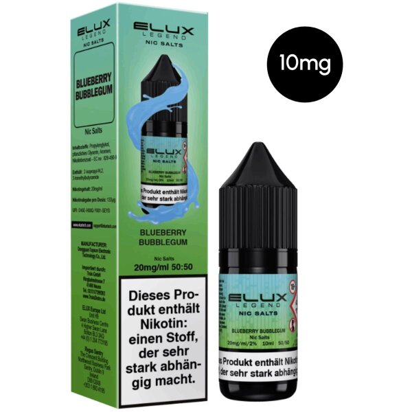 Elux Nic Salts - Blueberry Bubblegum 10mg