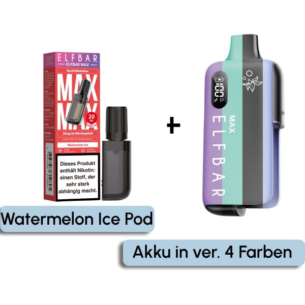 Elfbar Max Pod Watermelon Ice 10ml + Akku