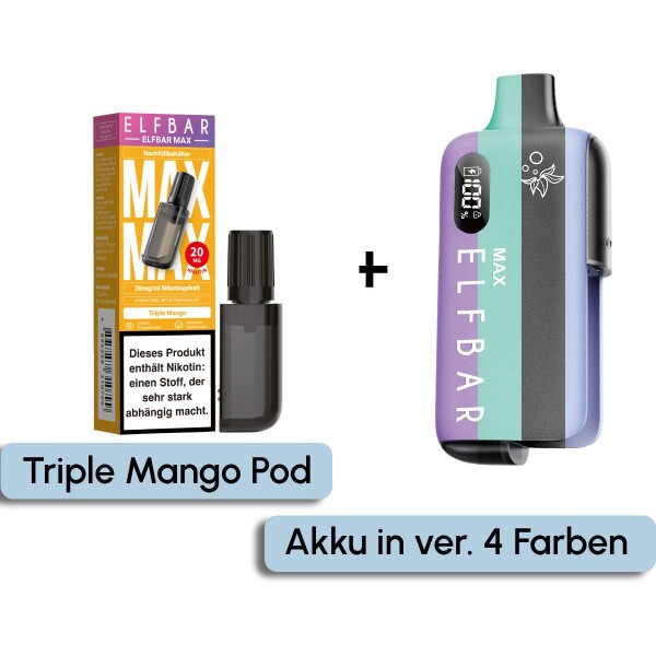Elfbar Max Pod Triple Mango 10ml + Akku