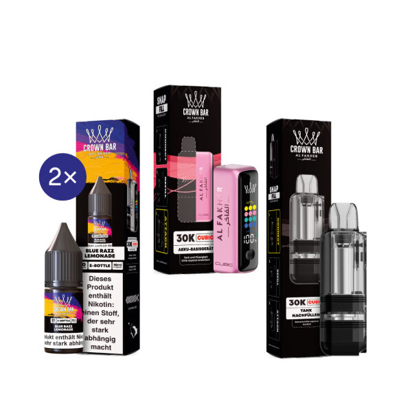 Cubic 30K Kit by Al Fakher - Hot Pink + Blue Razz Lemonade 20mg