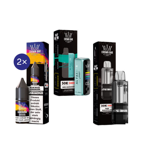 Cubic 30K Kit by Al Fakher - Teal + Blue Razz Lemonade 20mg