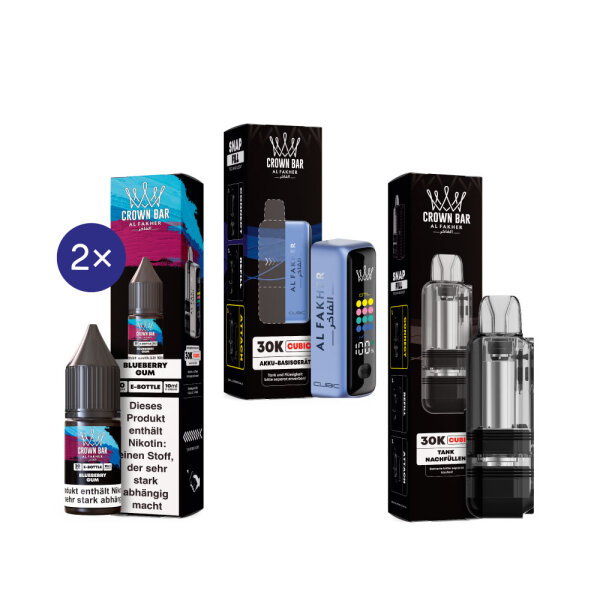 Cubic 30K Kit by Al Fakher - Blue + Blueberry Gum 20mg