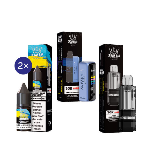 Cubic 30K Kit by Al Fakher - Blue + Blueberry Sour Raspberry 20mg