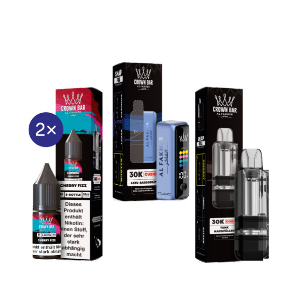 Cubic 30K Kit by Al Fakher - Blue + Cherry Fizz 20mg