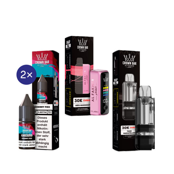 Cubic 30K Kit by Al Fakher - Hot Pink + Cherry Fizz 20mg