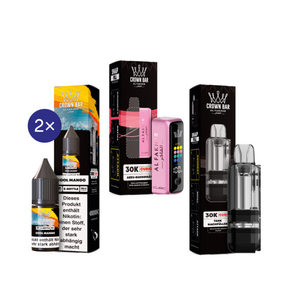 Cubic 30K Kit by Al Fakher - Hot Pink + Cool Mango 20mg