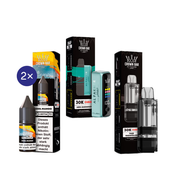 Cubic 30K Kit by Al Fakher - Teal + Cool Mango 20mg