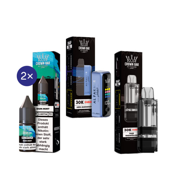Cubic 30K Kit by Al Fakher - Blue + Gum Mint 20mg