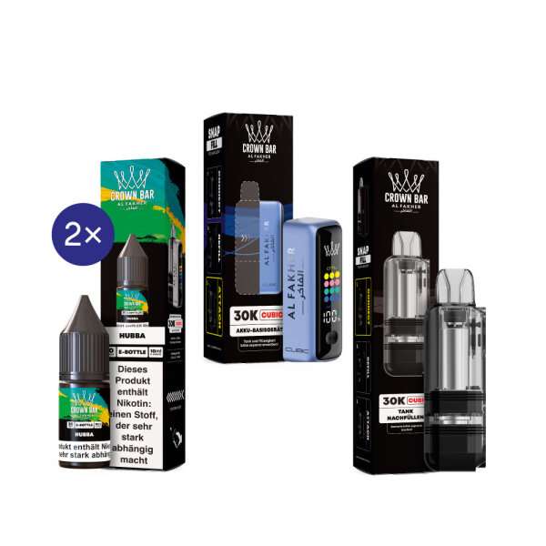 Cubic 30K Kit by Al Fakher - Blue + Hubba 20mg