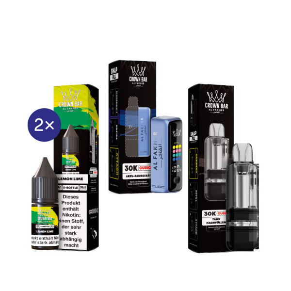 Cubic 30K Kit by Al Fakher - Blue + Lemon Lime 20mg