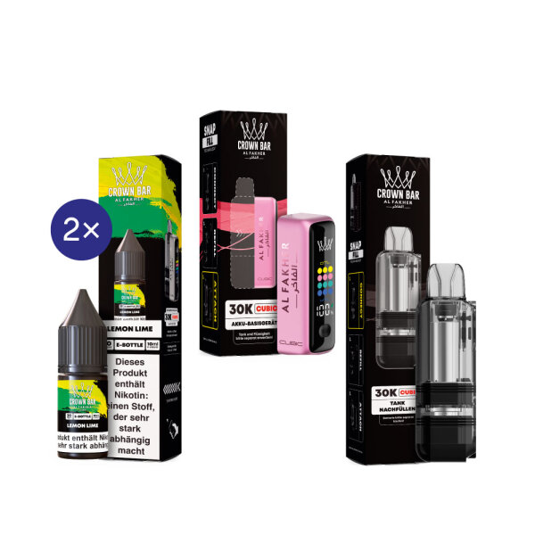 Cubic 30K Kit by Al Fakher - Hot Pink + Lemon Lime 20mg