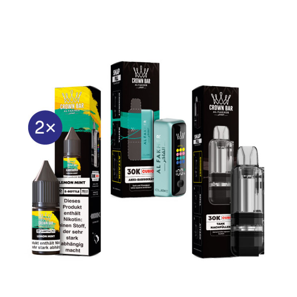 Cubic 30K Kit by Al Fakher - Teal + Lemon Mint 20mg