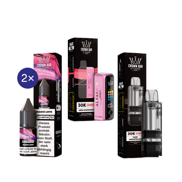 Cubic 30K Kit by Al Fakher - Hot Pink + Magic Love 20mg