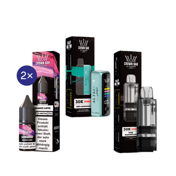 Cubic 30K Kit by Al Fakher - Teal + Magic Love 20mg