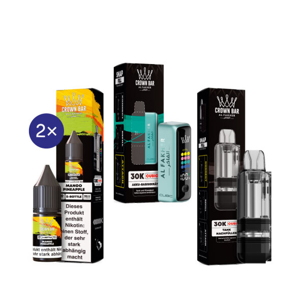 Cubic 30K Kit by Al Fakher - Teal + Mango Pineapple 20mg