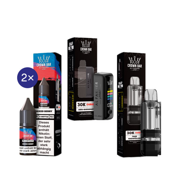 Cubic 30K Kit by Al Fakher - Matt Black + Mixed Berry 20mg