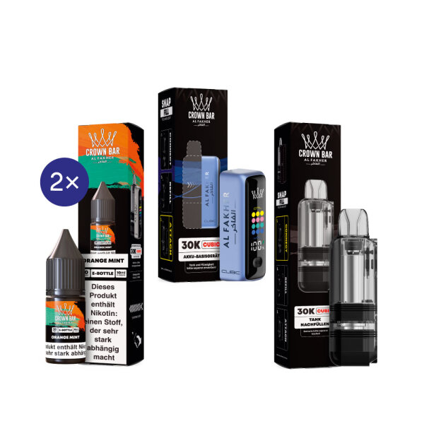 Cubic 30K Kit by Al Fakher - Blue + Orange Mint 20mg