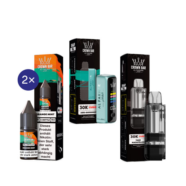 Cubic 30K Kit by Al Fakher - Teal + Orange Mint 20mg