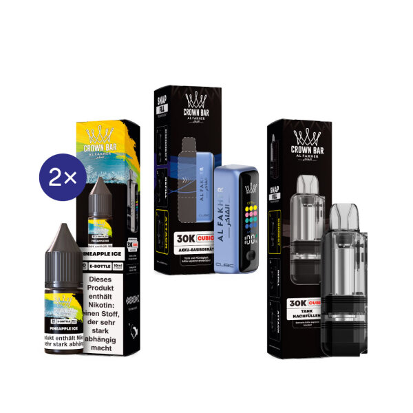Cubic 30K Kit by Al Fakher - Blue + Pineapple Ice 20mg