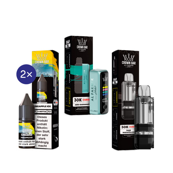 Cubic 30K Kit by Al Fakher - Teal + Pineapple Ice 20mg