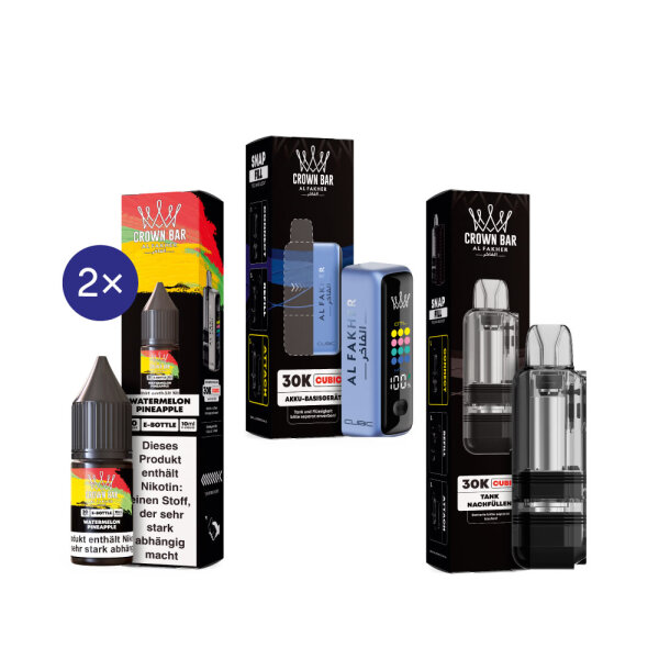 Cubic 30K Kit by Al Fakher - Blue + Watermelon Pineapple 20mg