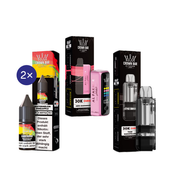 Cubic 30K Kit by Al Fakher - Hot Pink + Watermelon Pineapple 20mg