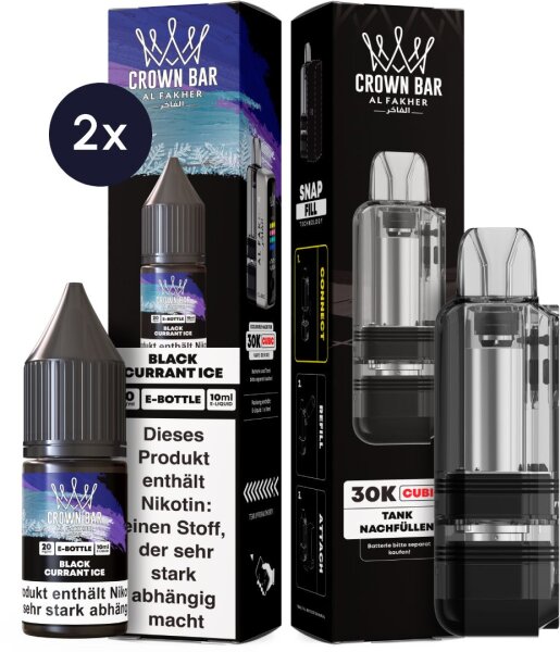 Cubic 30K Ersatzpod + 2x Snap Liquid - Blackcurrant Ice 20mg