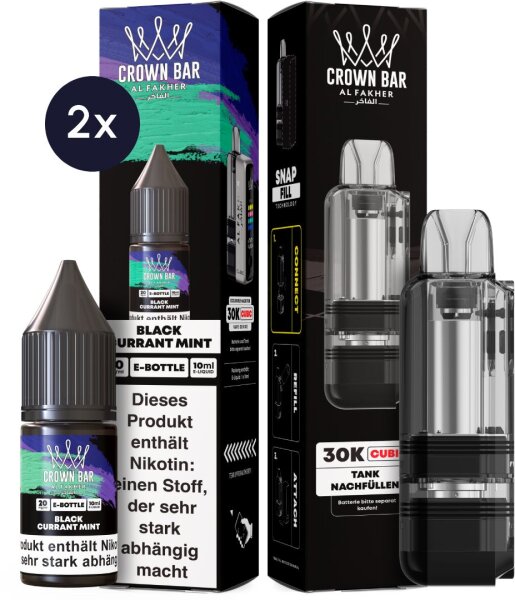 Cubic 30K Ersatzpod + 2x Snap Liquid - Blackcurrant Mint 20mg