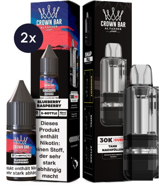 Cubic 30K Ersatzpod + 2x Snap Liquid - Blueberry Raspberry 20mg