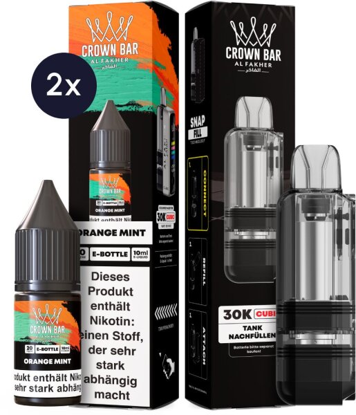 Cubic 30K Ersatzpod + 2x Snap Liquid - Orange Mint 20mg