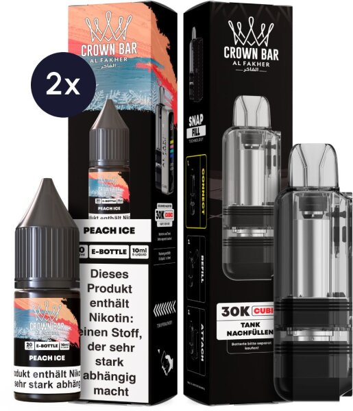 Cubic 30K Ersatzpod + 2x Snap Liquid - Peach Ice 20mg