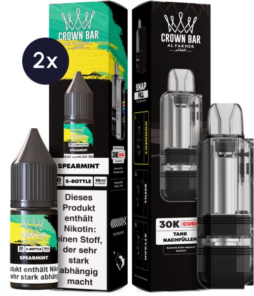 Cubic 30K Ersatzpod + 2x Snap Liquid - Spearmint 20mg