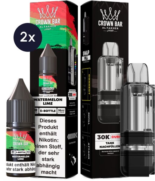 Cubic 30K Ersatzpod + 2x Snap Liquid - Watermelon Lime 20mg