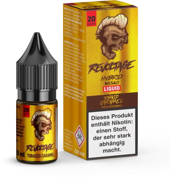 Revoltage Liquid 10ml Tobacco Caramel 20mg