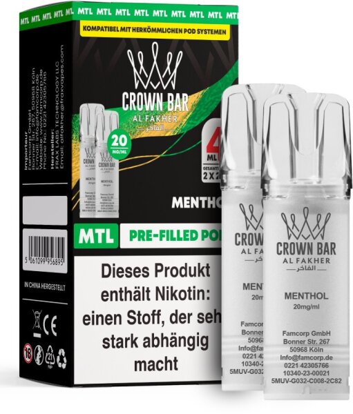 Al Fakher 600 Pod - Menthol 20mg (Mund zu Lunge)