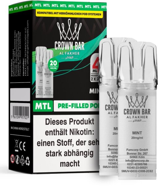 Al Fakher 600 Pod - Mint 20mg (Mund zu Lunge)