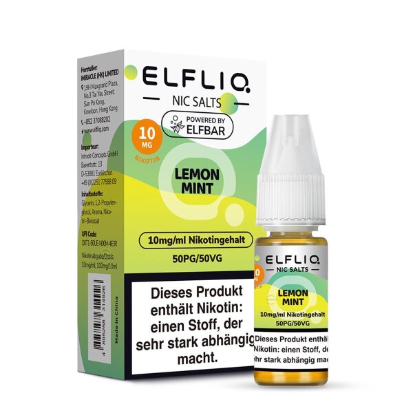 ELFBAR ELFLIQ 10ml - Lemon Mint Nikotinsalz 10mg