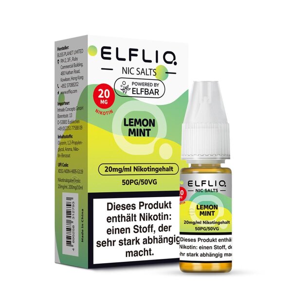 ELFBAR ELFLIQ 10ml - Lemon Mint Nikotinsalz 20mg